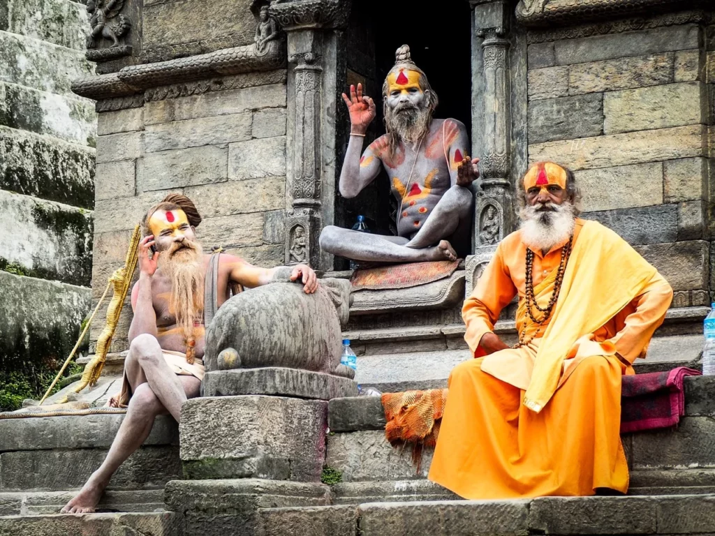 Kathmandu-Nepal-Three-monks Large